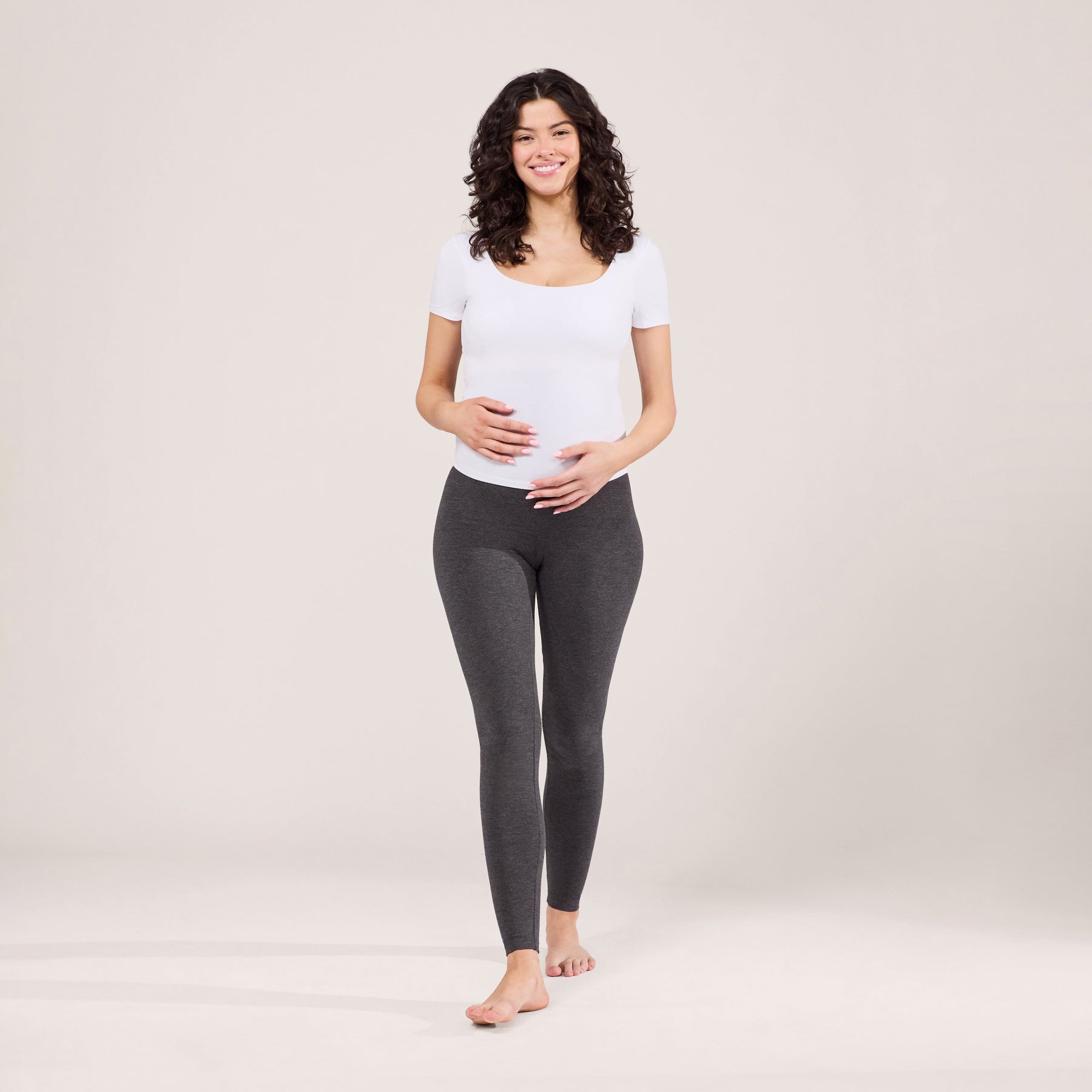 Maternity Lightweight Everyday Leggings - Dark Grey Marl