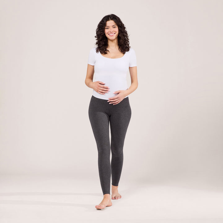 Maternity Lightweight Everyday Leggings - Dark Grey Marl