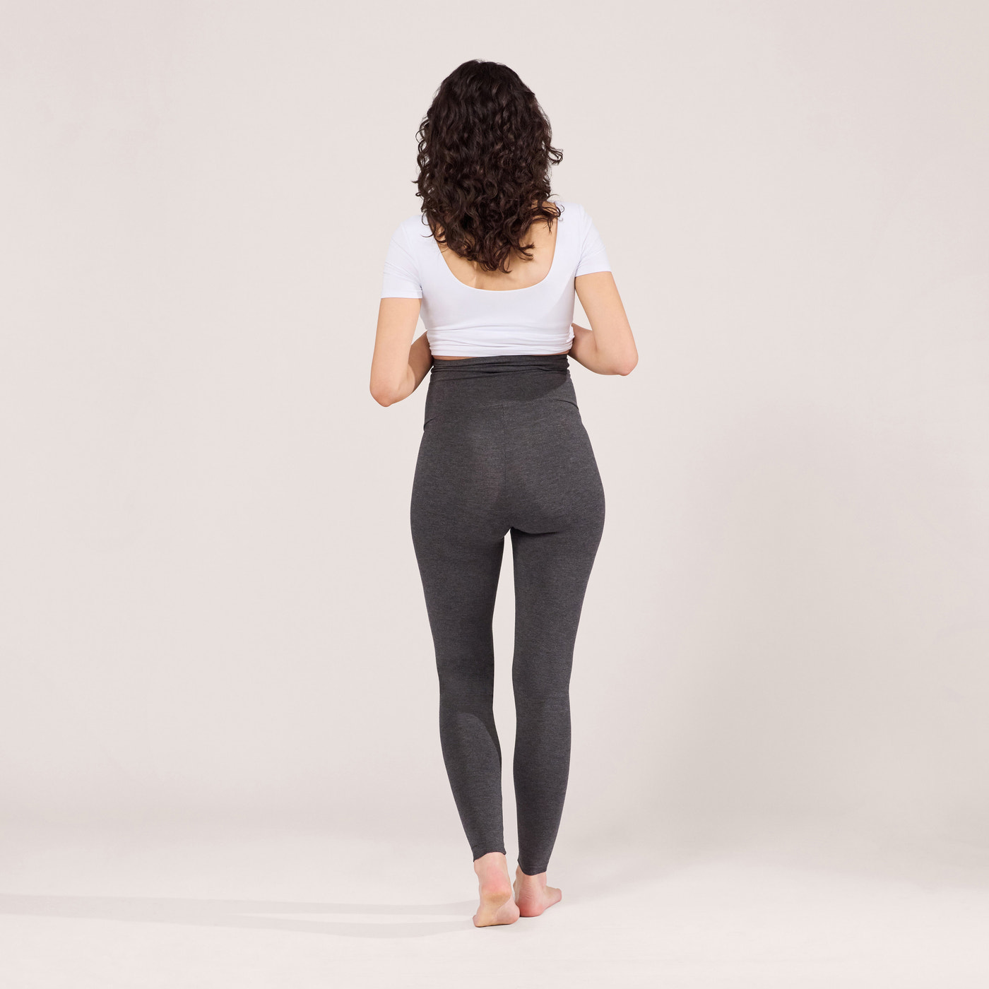 Maternity Lightweight Everyday Leggings - Dark Grey Marl
