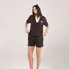 Collared Top Set - Black Coffee