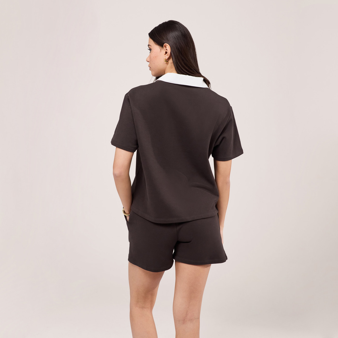 Collared Top Set - Black Coffee