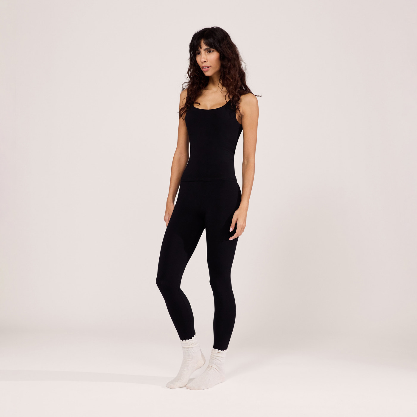 Lightweight Everyday High Waisted Leggings - Black