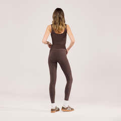 Lightweight Everyday High Waisted Leggings - Espresso Brown