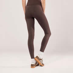 Lightweight Everyday High Waisted Leggings - Espresso Brown
