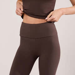 Lightweight Everyday High Waisted Leggings - Espresso Brown