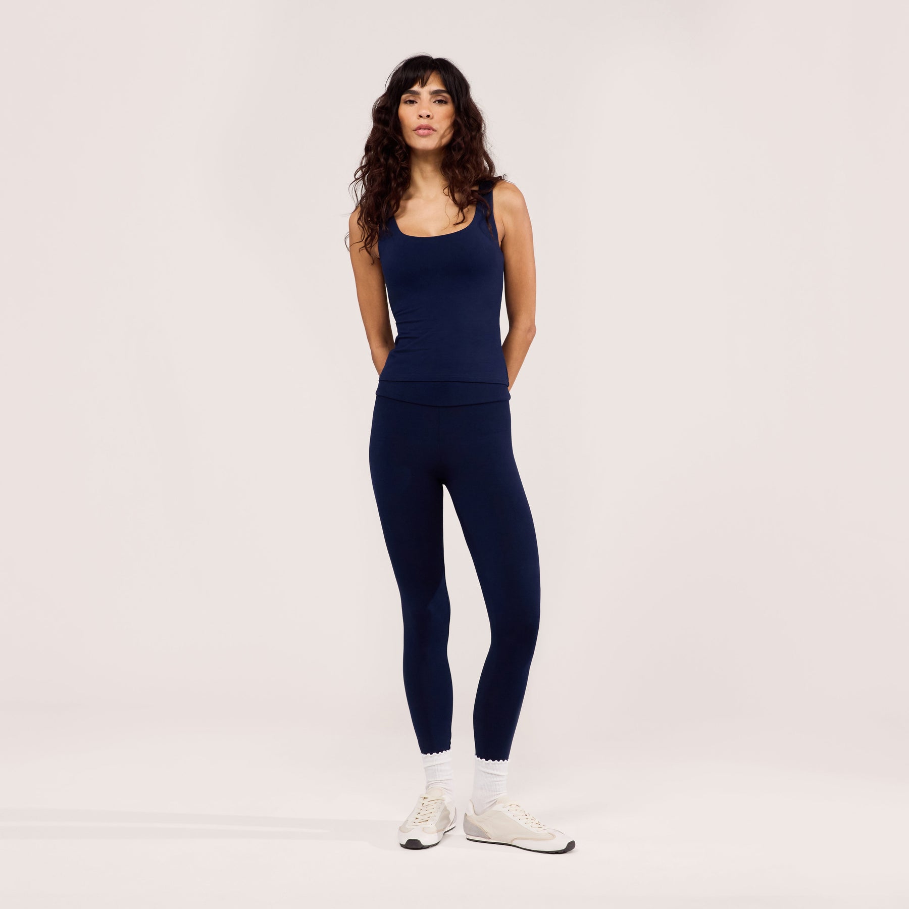 Lightweight Everyday High Waisted Leggings - Navy