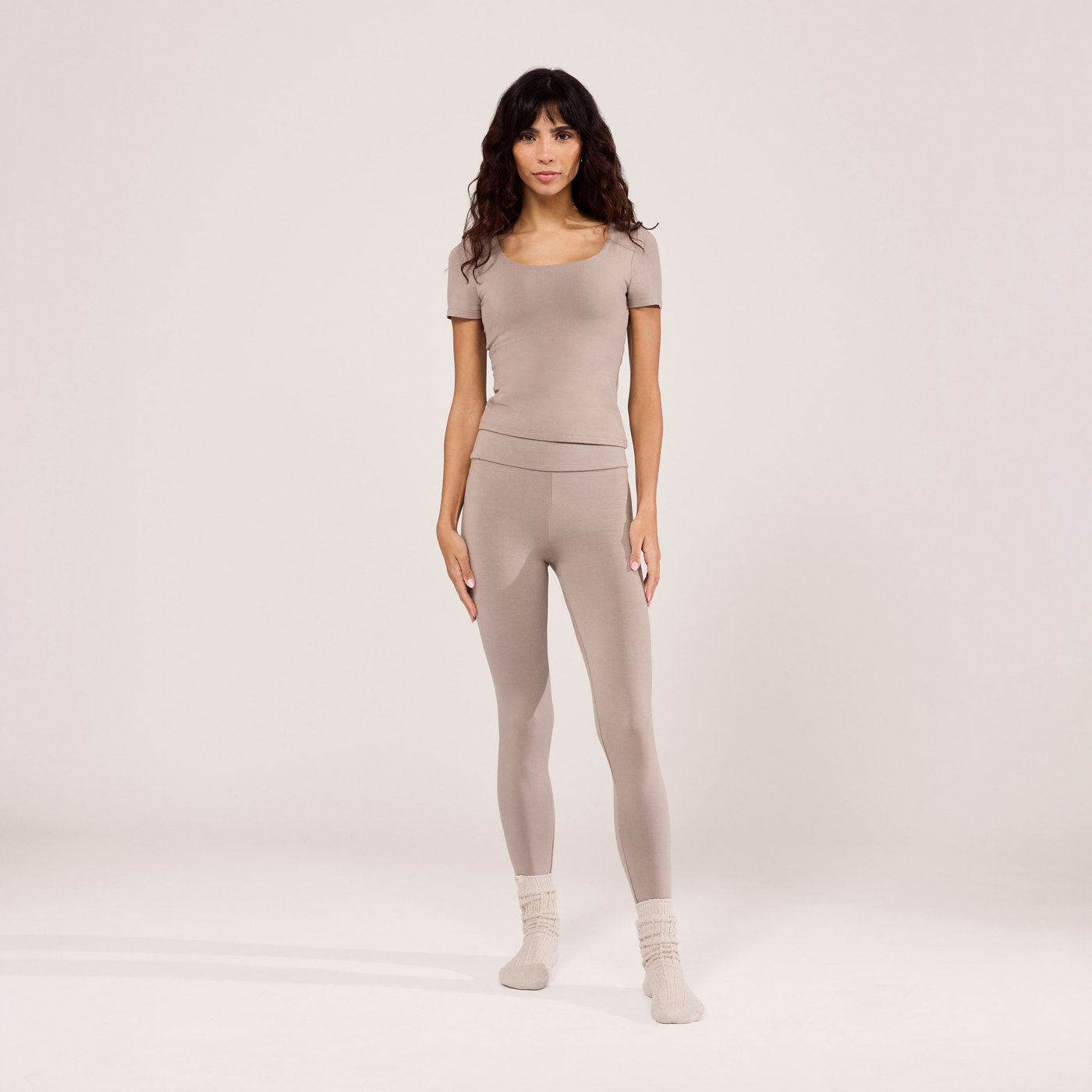 Lightweight Short Sleeve Top - Stone
