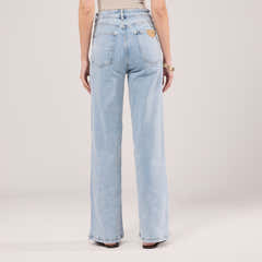 Stretch Wide Leg Jeans - Light Bleach