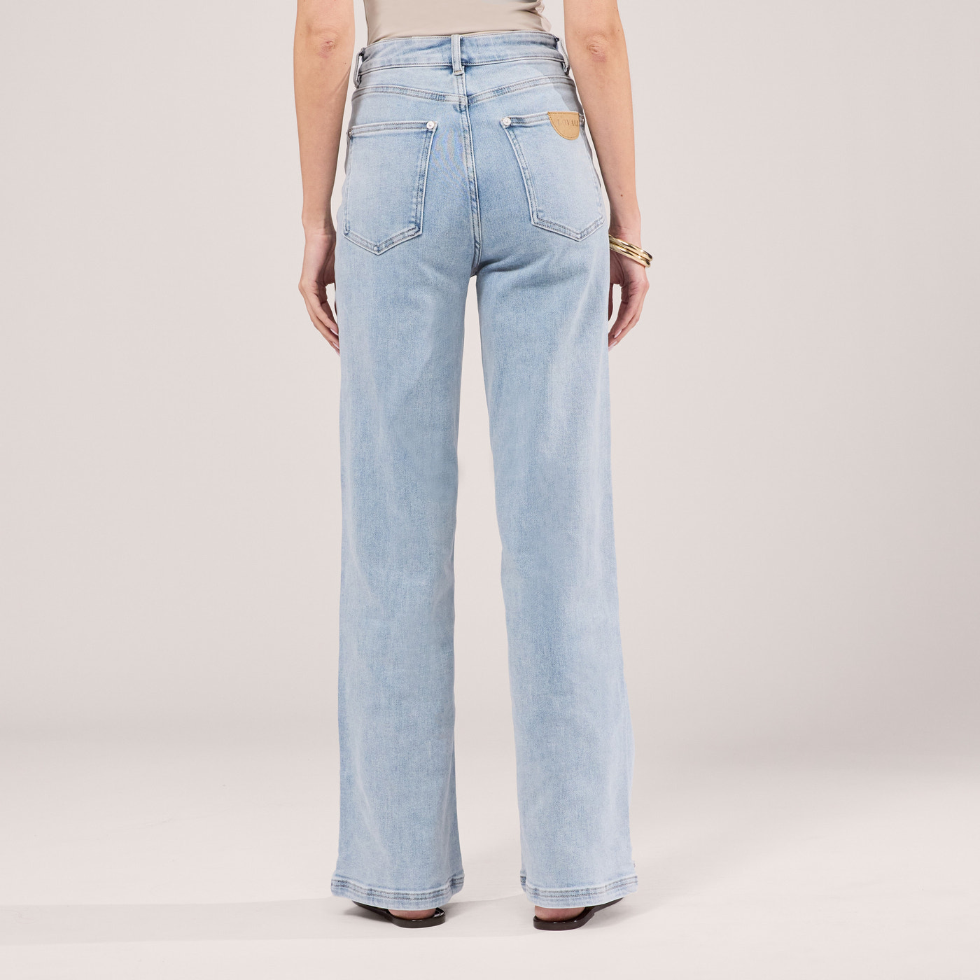 Stretch Wide Leg Jeans - Light Bleach