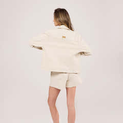 Stretch Denim Jacket - Ecru