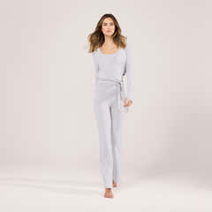 Lightweight Wrap Top - Light Grey Marl