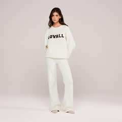 Varsity Knit Oversized Jumper - Off White
