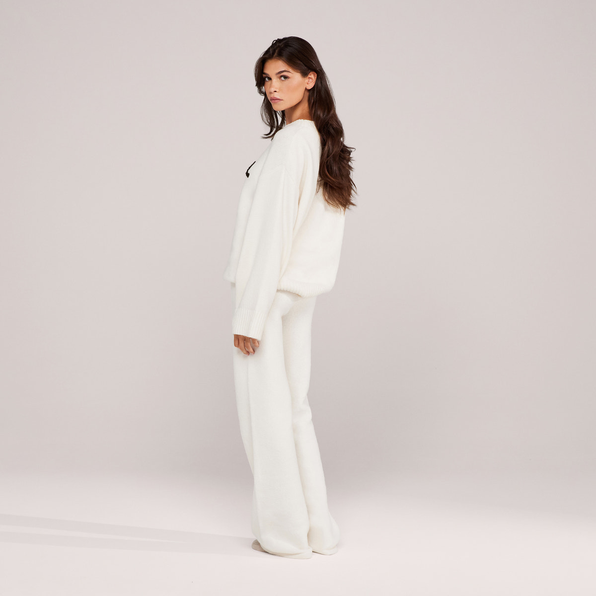 Varsity Knit Oversized Jumper - Off White