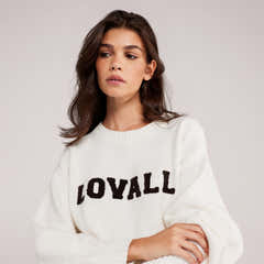 Varsity Knit Oversized Jumper - Off White