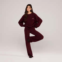 Lovall Knit Oversized Jumper - Burgundy