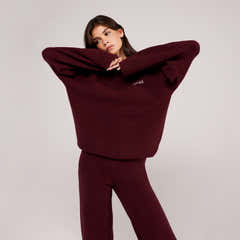 Lovall Knit Oversized Jumper - Burgundy