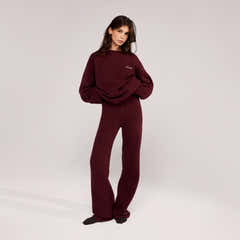 Lovall Knit Oversized Jumper - Burgundy
