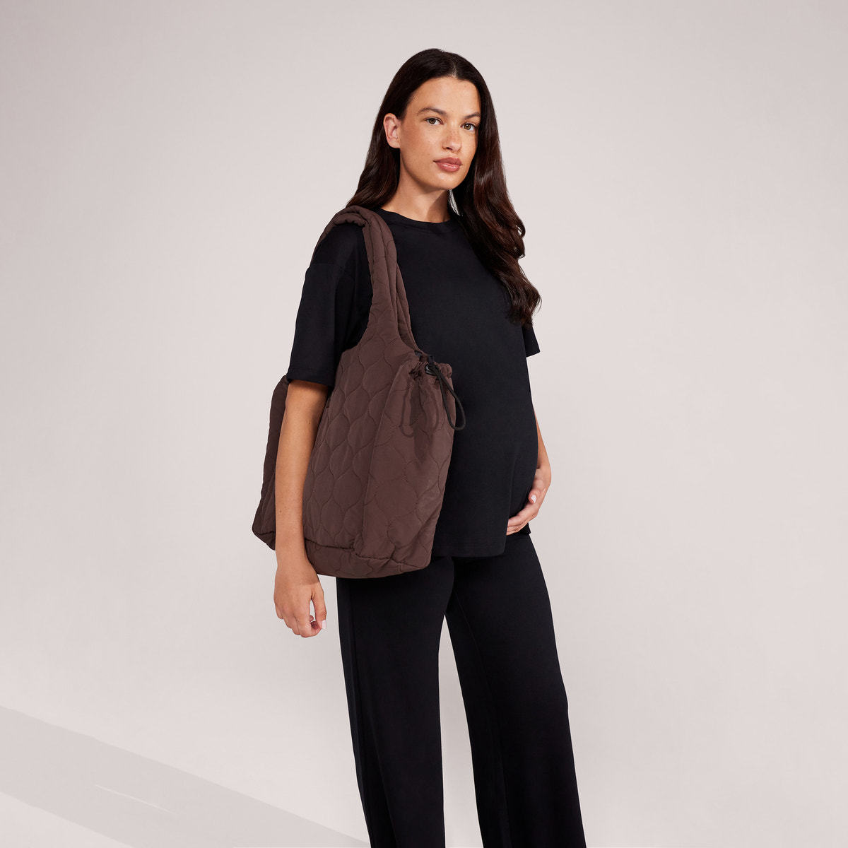 Maternity Soft Touch Wide Leg Lounge Set - Black