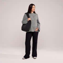 Maternity Winter Wide Leg Trousers - Black