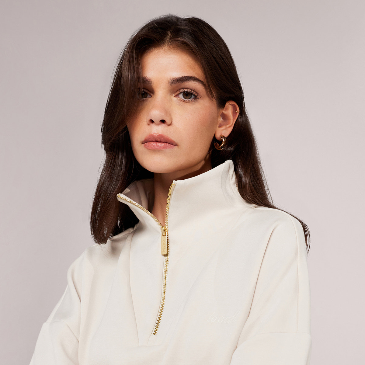 Ultimate Soft 1/4 Zip Sweatshirt - Ecru