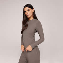 Soft Rib Lounge Top - Mocha