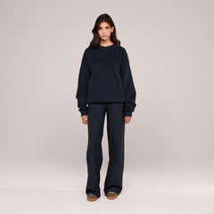 Winter Wide Leg Trousers - Vintage Navy