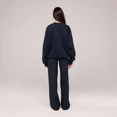 Winter Wide Leg Trousers - Vintage Navy