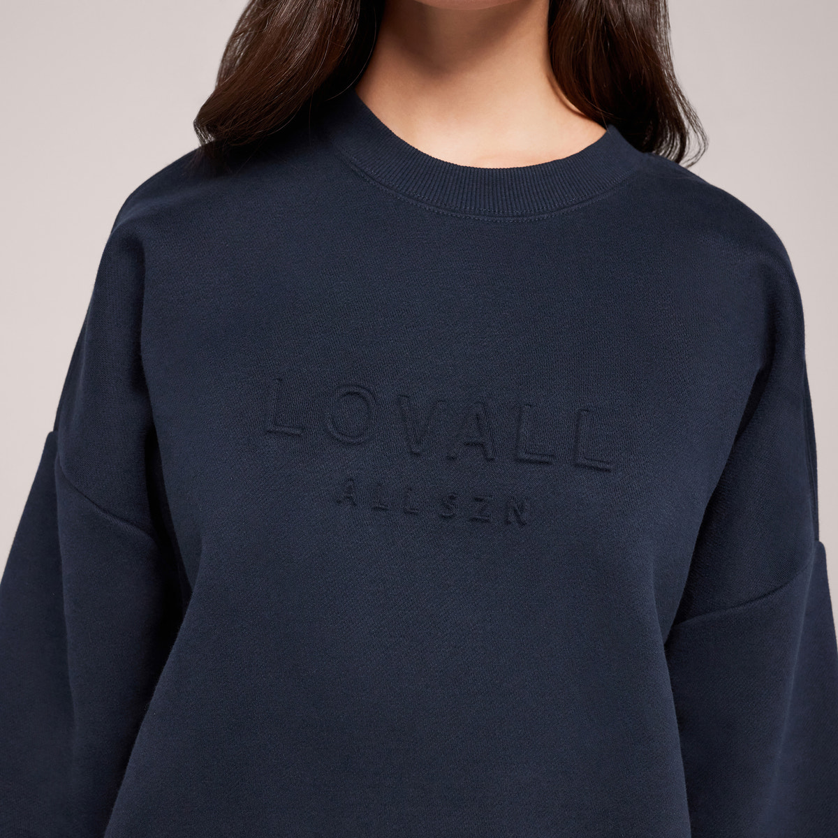 Heavyweight Oversized Sweatshirt Embossed - Vintage Navy