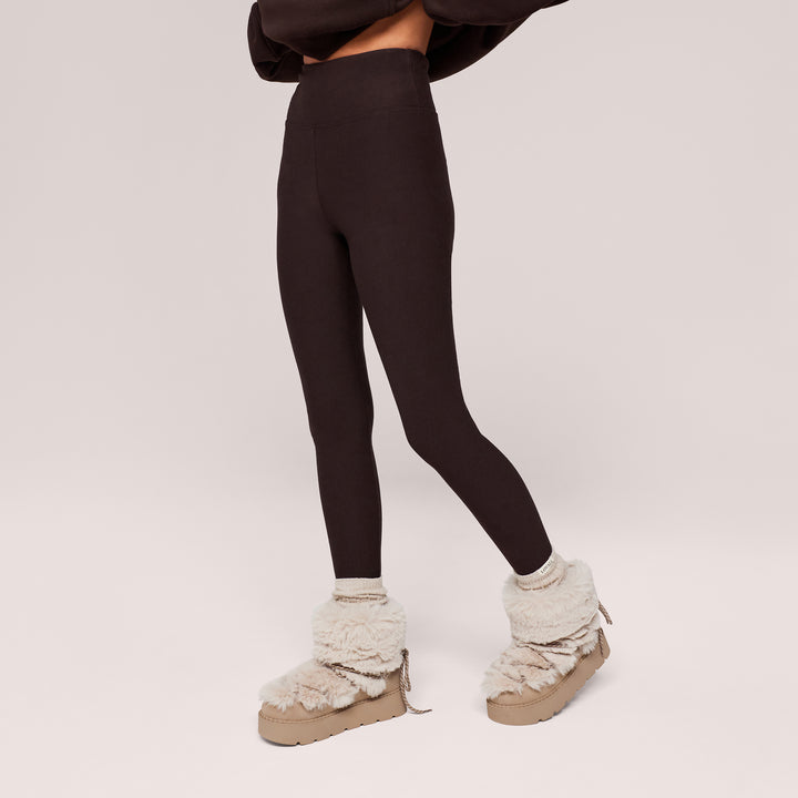 Winter Everyday High Waisted Leggings - Espresso Brown
