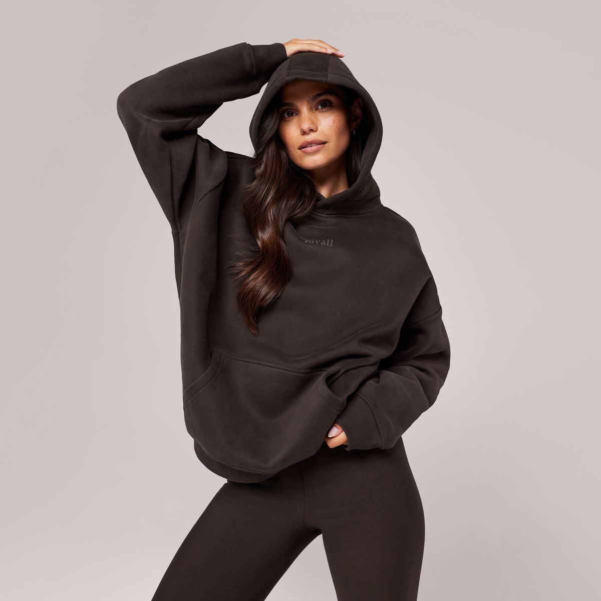 Heavyweight Lovall Oversized Hoodie - Black Coffee