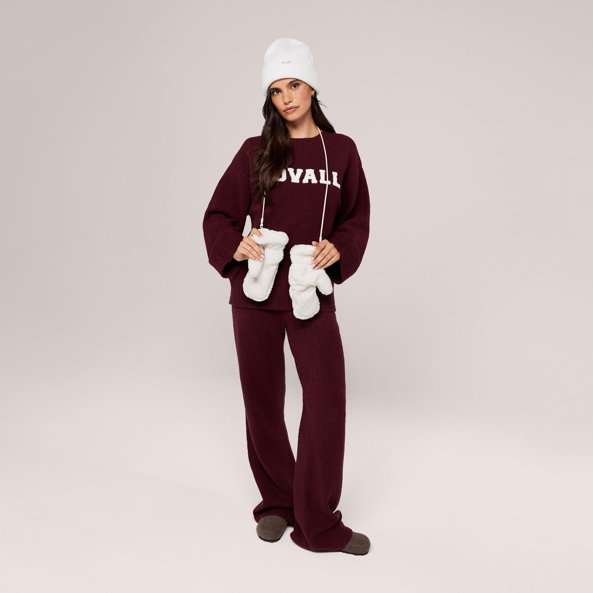 Varsity Knit Oversized Jumper - Burgundy