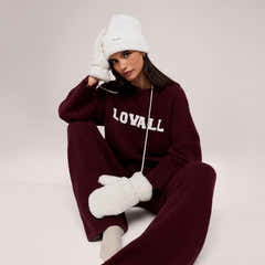 Varsity Knit Oversized Jumper - Burgundy