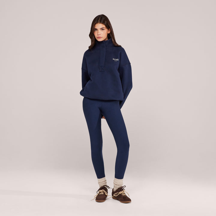Winter Everyday High Waisted Leggings - Navy