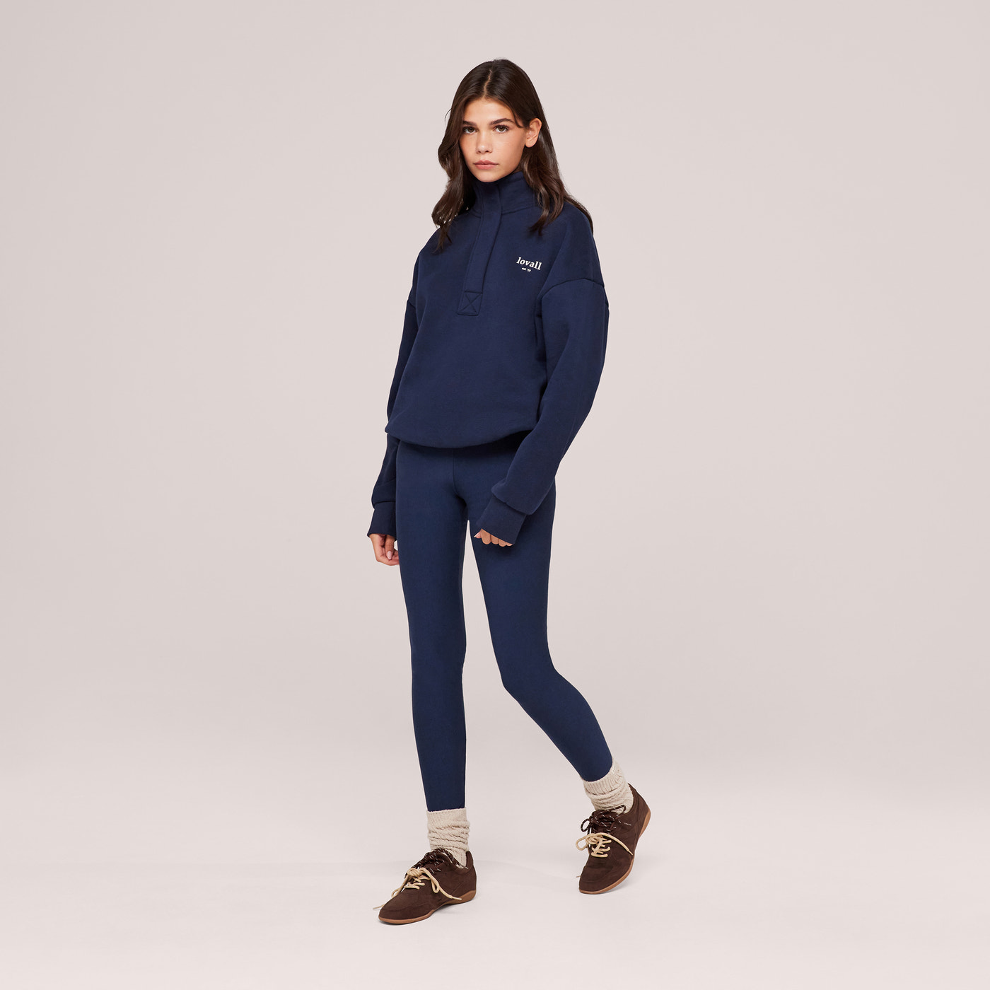 Winter Everyday High Waisted Leggings - Navy