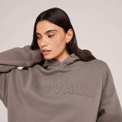Heavyweight Embossed Oversized Hoodie - Mocha