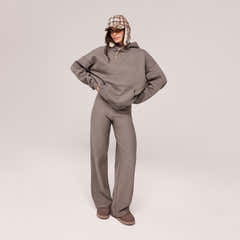 Heavyweight Embossed Oversized Hoodie - Mocha