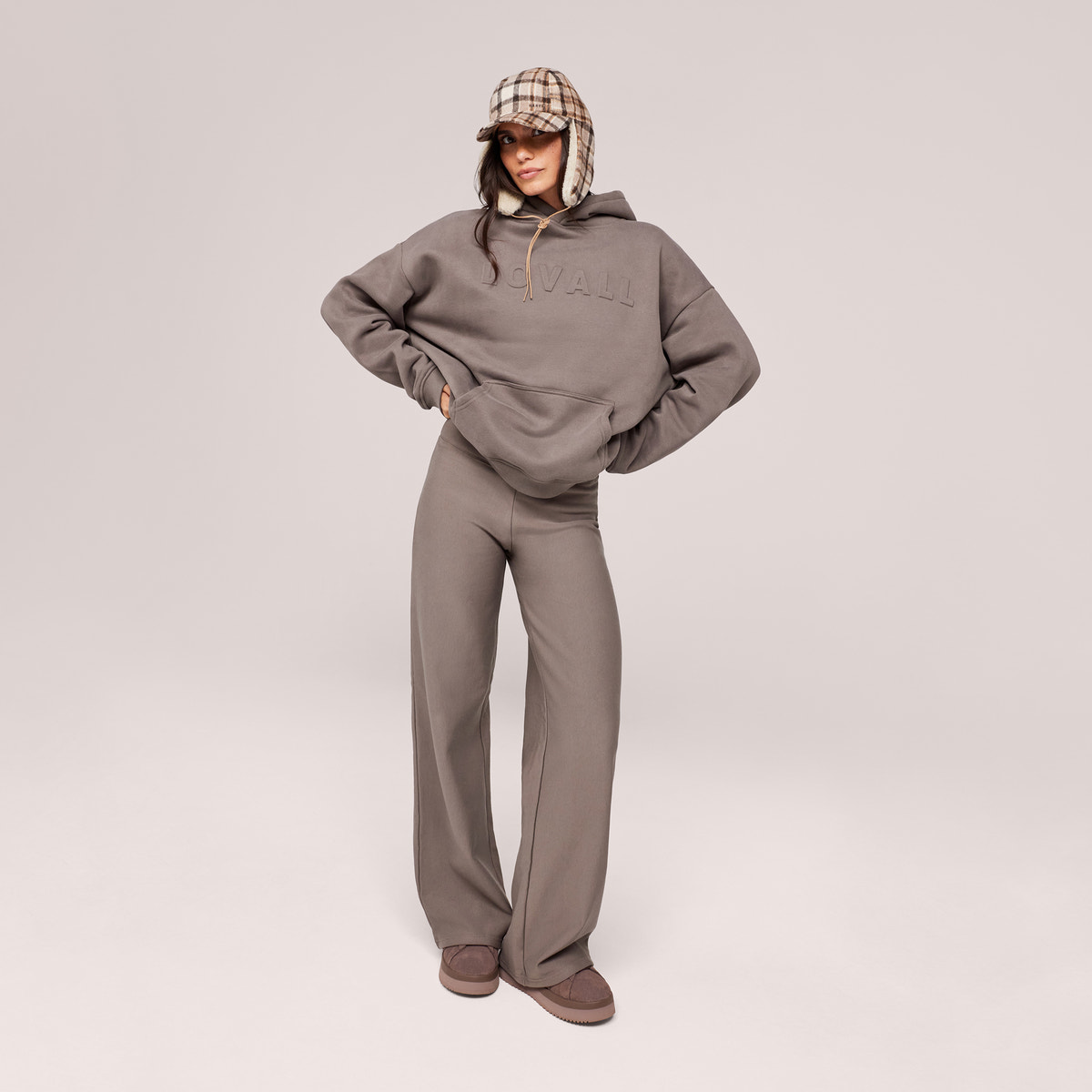 Heavyweight Embossed Oversized Hoodie - Mocha