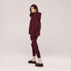 Heavyweight Embossed Oversized Hoodie - Burgundy