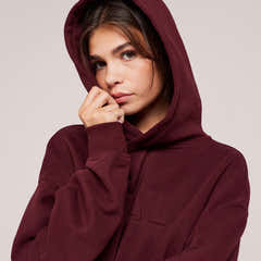 Heavyweight Embossed Oversized Hoodie - Burgundy