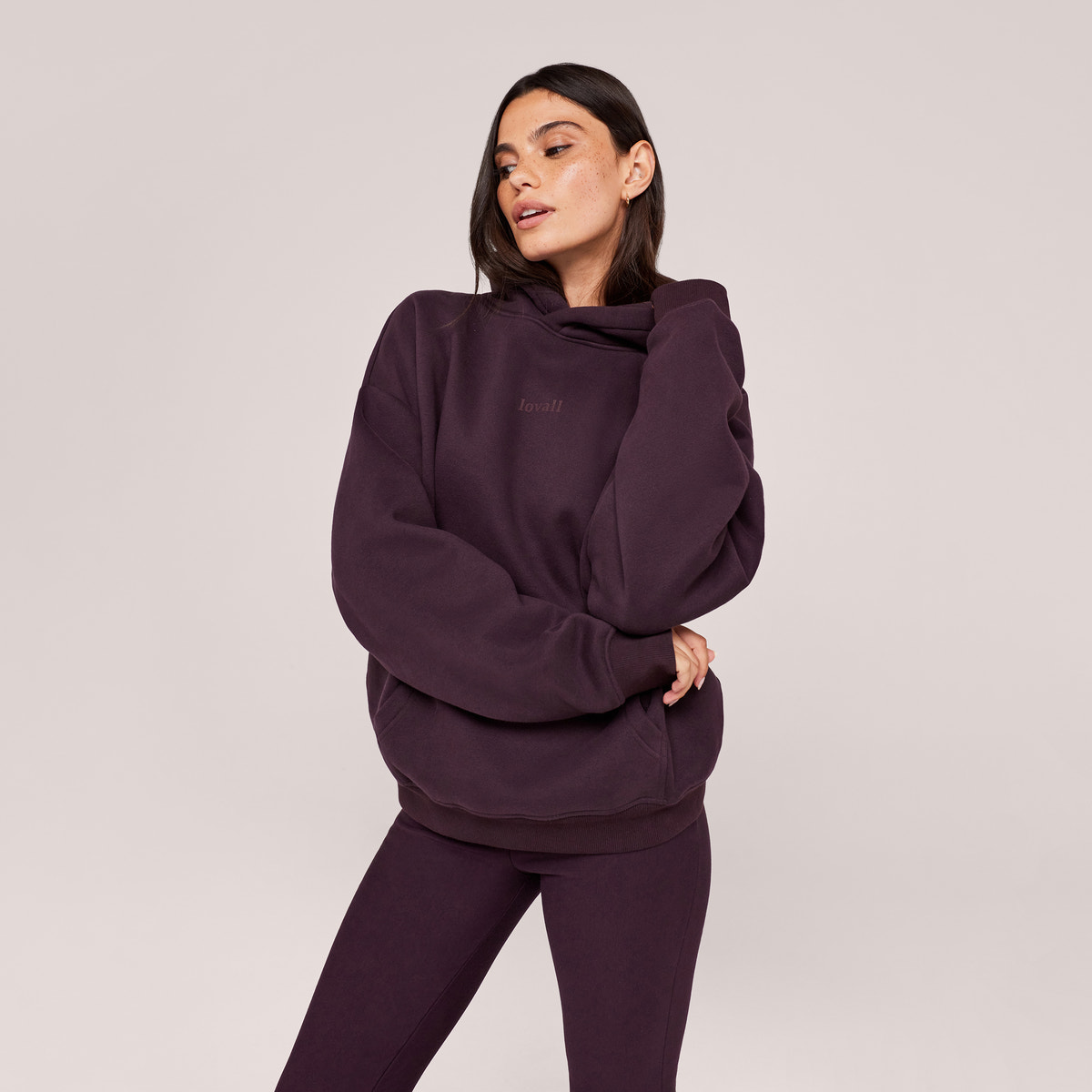 Heavyweight Lovall Oversized Hoodie - Wine