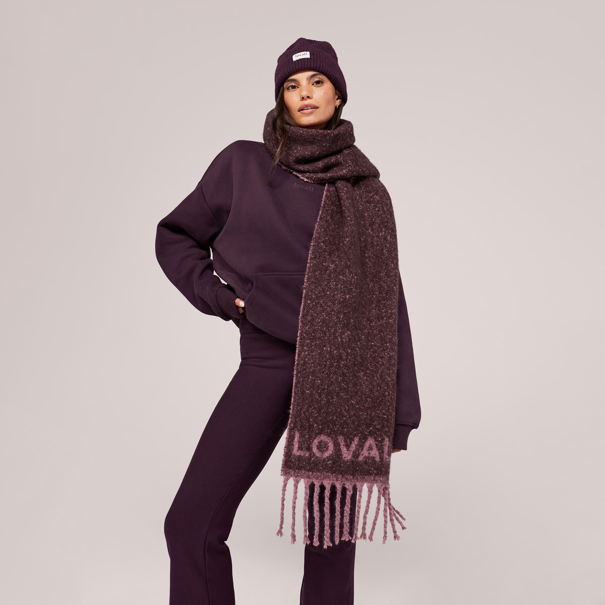 Heavyweight Lovall Oversized Hoodie - Wine