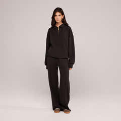 Ultimate Soft Wide Leg Jogger - Black Coffee