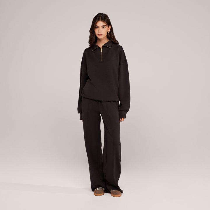 Ultimate Soft Wide Leg Jogger - Black Coffee