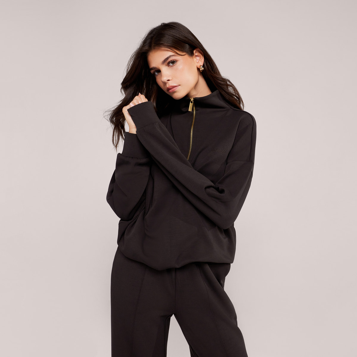 Ultimate Soft 1/4 Zip Sweatshirt - Black Coffee
