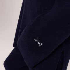 Brushed Knit Split Hem Oversized Jumper - Navy