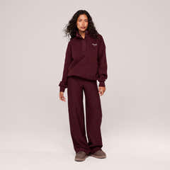 Heavyweight 1/4 Zip Sweatshirt - Burgundy