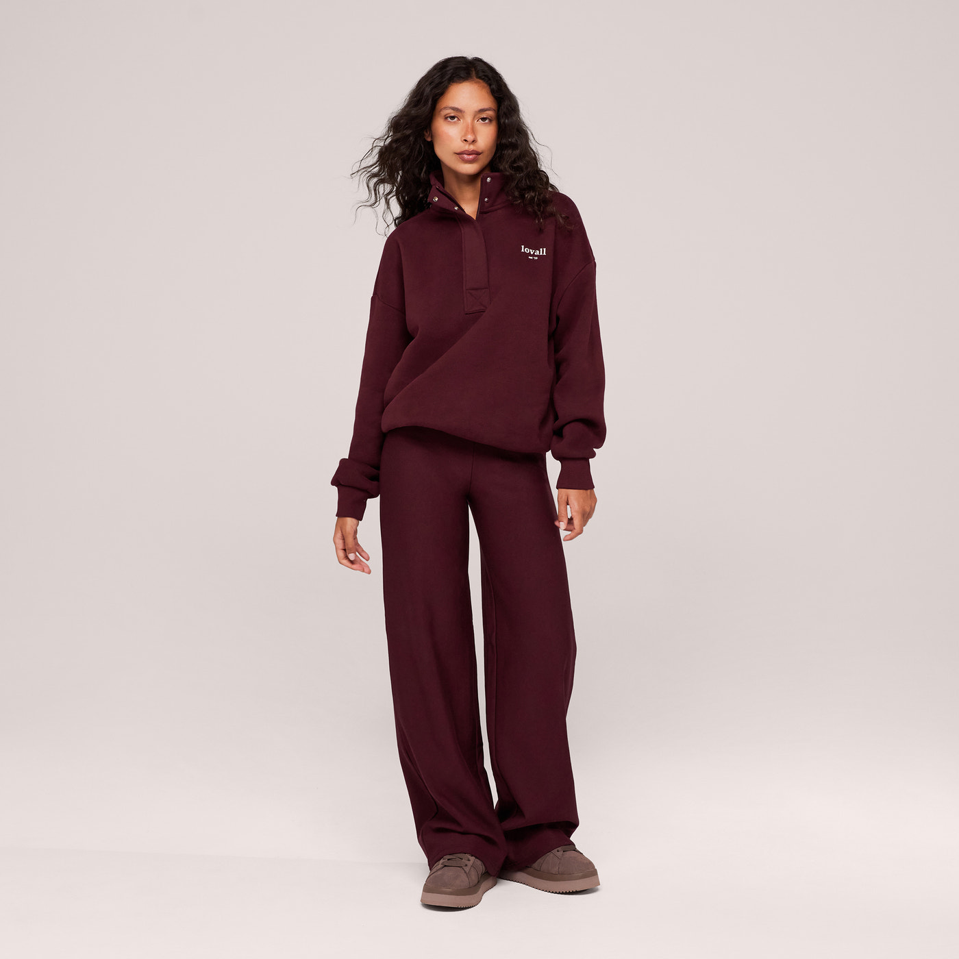 Heavyweight 1/4 Zip Sweatshirt - Burgundy