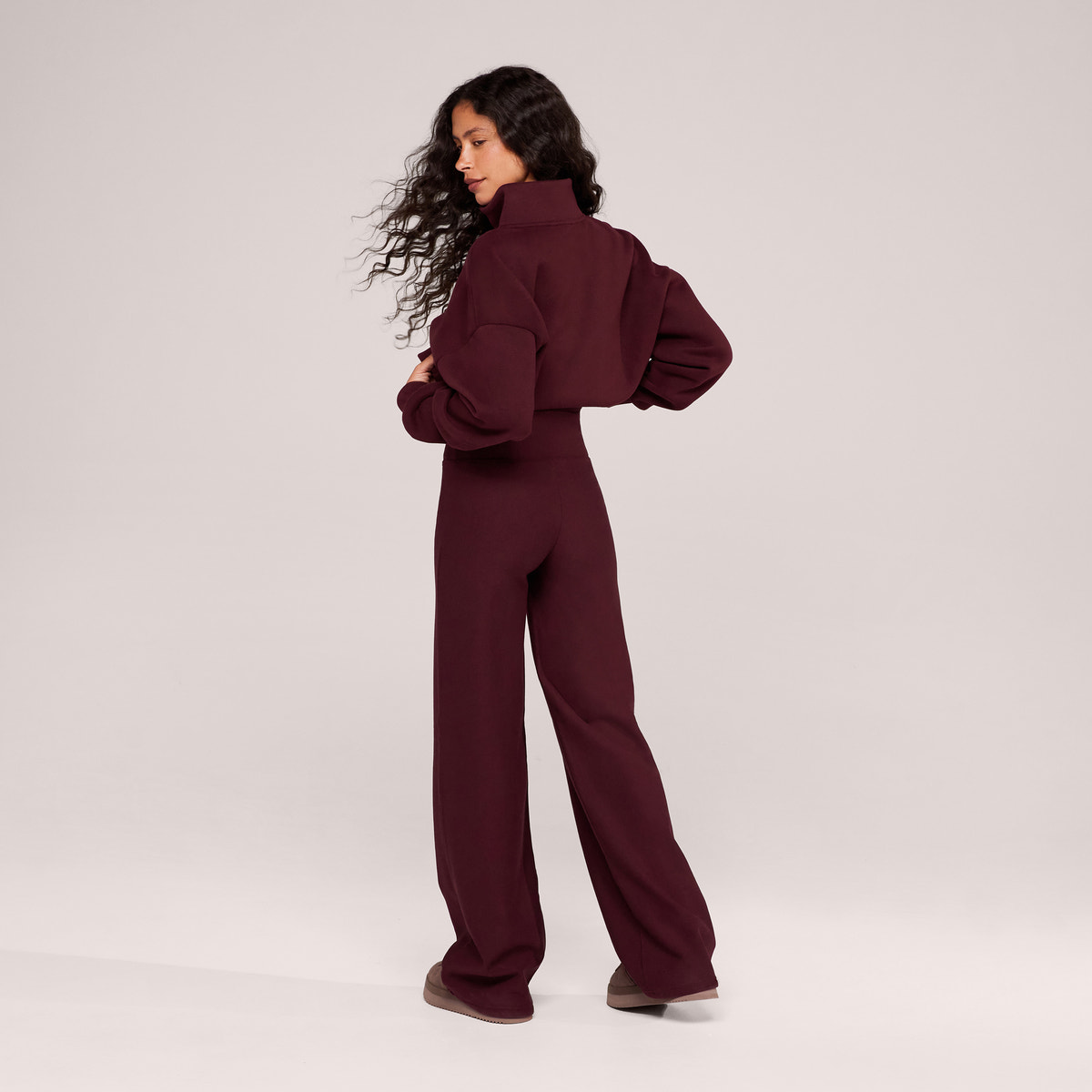 Heavyweight 1/4 Zip Sweatshirt - Burgundy