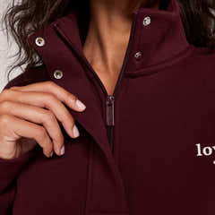 Heavyweight 1/4 Zip Sweatshirt - Burgundy
