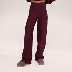 Winter Wide Leg Trousers - Burgundy